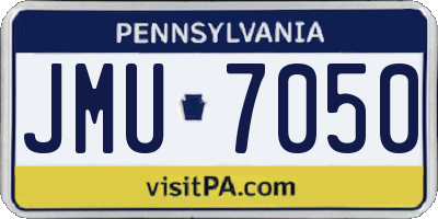 PA license plate JMU7050