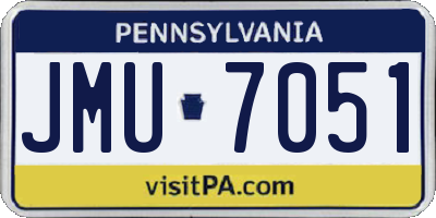 PA license plate JMU7051
