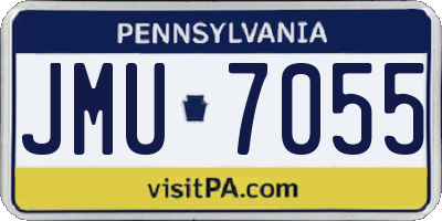 PA license plate JMU7055