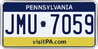 PA license plate JMU7059