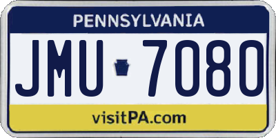 PA license plate JMU7080