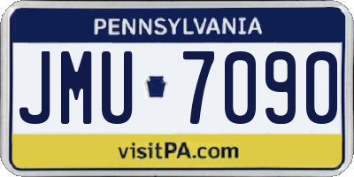 PA license plate JMU7090