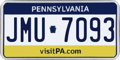 PA license plate JMU7093