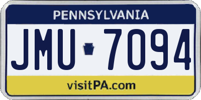 PA license plate JMU7094