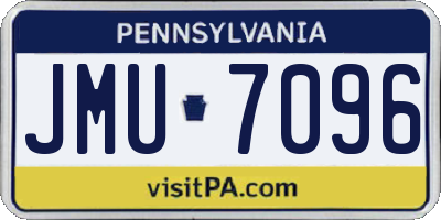 PA license plate JMU7096