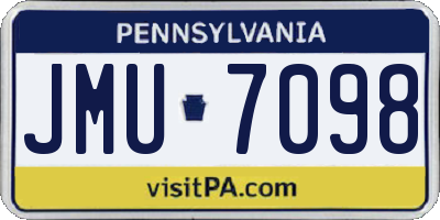 PA license plate JMU7098
