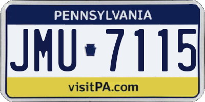PA license plate JMU7115
