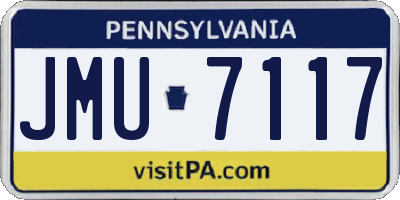 PA license plate JMU7117