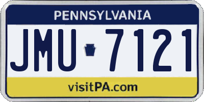 PA license plate JMU7121