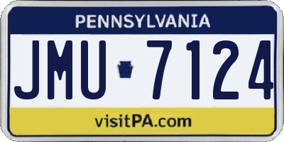 PA license plate JMU7124