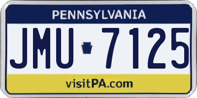 PA license plate JMU7125