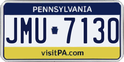 PA license plate JMU7130