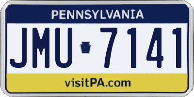 PA license plate JMU7141