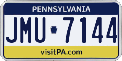 PA license plate JMU7144