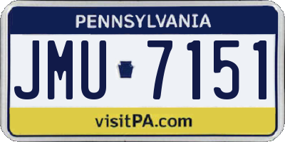 PA license plate JMU7151