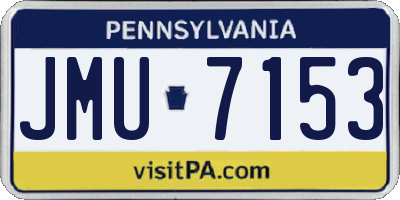 PA license plate JMU7153