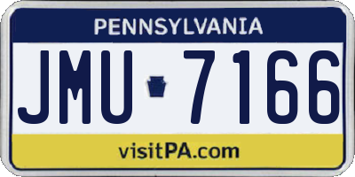 PA license plate JMU7166