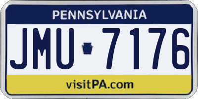 PA license plate JMU7176