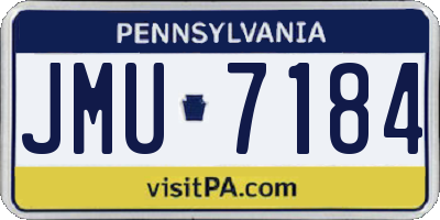 PA license plate JMU7184
