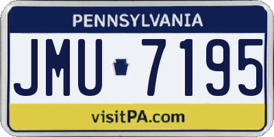 PA license plate JMU7195