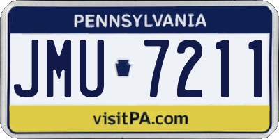 PA license plate JMU7211