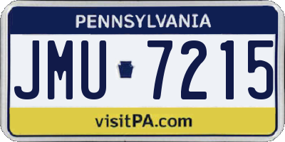 PA license plate JMU7215