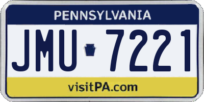 PA license plate JMU7221