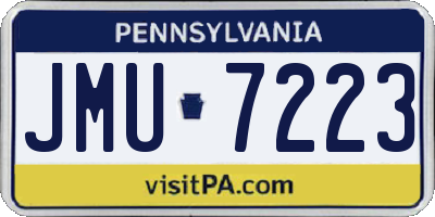 PA license plate JMU7223