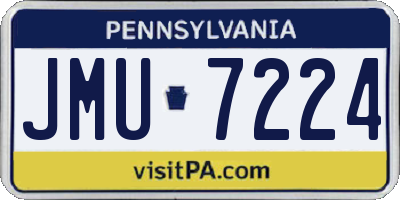 PA license plate JMU7224