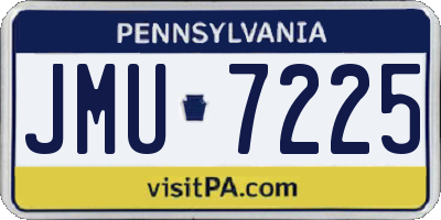 PA license plate JMU7225