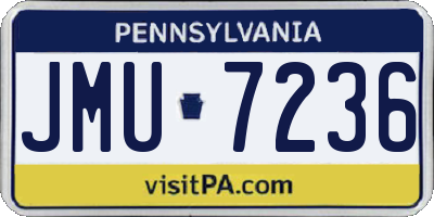 PA license plate JMU7236