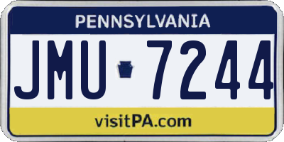 PA license plate JMU7244