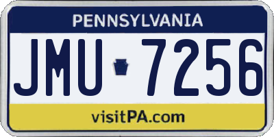 PA license plate JMU7256