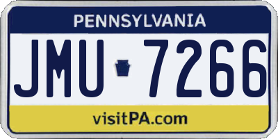 PA license plate JMU7266