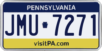 PA license plate JMU7271