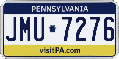 PA license plate JMU7276
