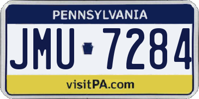 PA license plate JMU7284