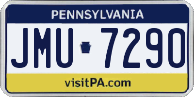 PA license plate JMU7290
