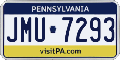 PA license plate JMU7293