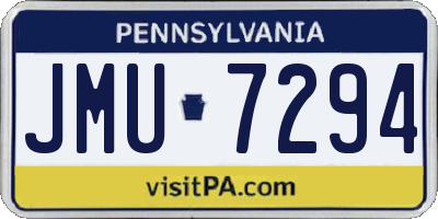 PA license plate JMU7294
