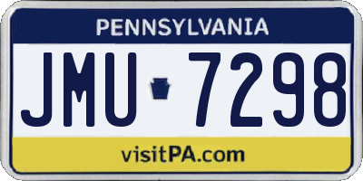 PA license plate JMU7298
