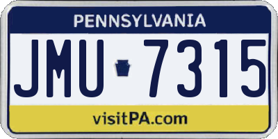 PA license plate JMU7315