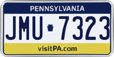 PA license plate JMU7323
