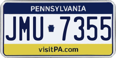 PA license plate JMU7355