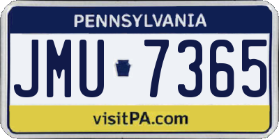 PA license plate JMU7365