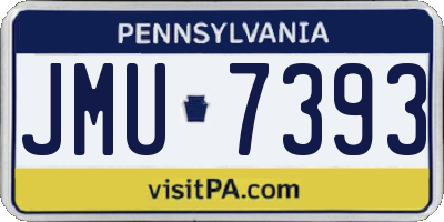 PA license plate JMU7393