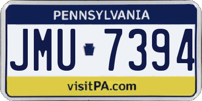 PA license plate JMU7394