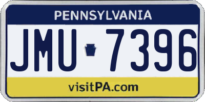 PA license plate JMU7396