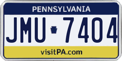 PA license plate JMU7404