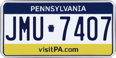 PA license plate JMU7407